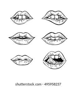 Lip Biting Drawing