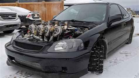 YouTuber Builds Civic with Quad Turbos | Honda-tech