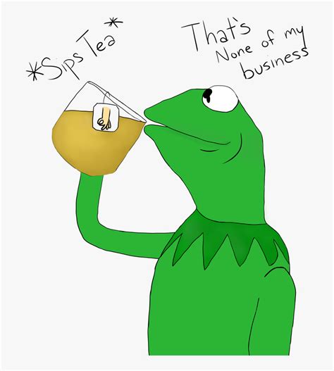 Kermit Drinking Tea Drawing, HD Png Download - kindpng