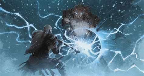 “Kratos vs Thor - God of War Ragnarok” by Gabriel Varz - Nerds Love Art