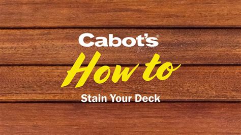 Cabot's How to Stain Your Deck - YouTube