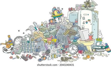 Big Messy Dump Household Garbage Waste Stock Vector (Royalty Free ...