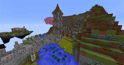 Floating island: Medieval fallen Temple Minecraft Map