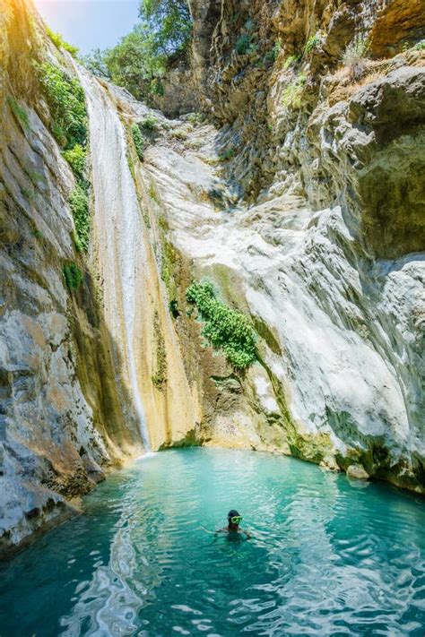 Beautiful Waterfall Near Nidri on the Island of Lefkada in Greece ...