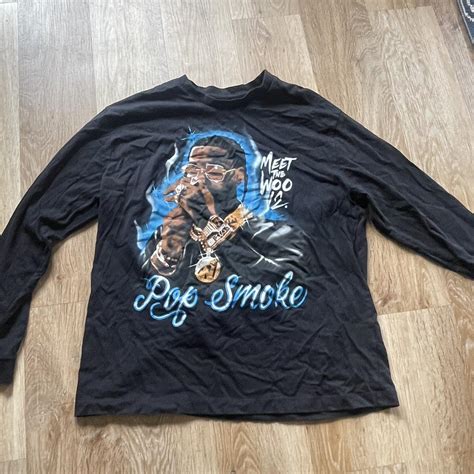 Pop Smoke Merch T-Shirt Long sleeved Size... - Depop