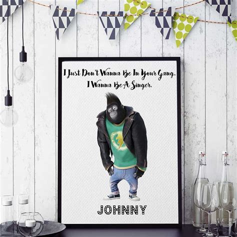 Sing Movie Printable Quotes Johnny Sing The Movie Poster | Etsy