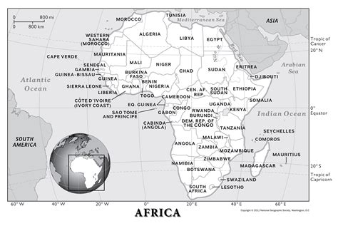 Africa Map Atlantic Ocean