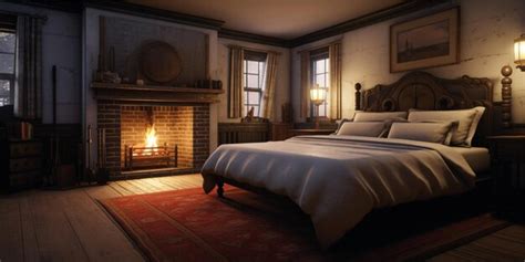 Premium AI Image | master bedroom cozy with fireplace