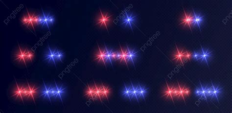 Police Lights Vector Hd Images, Police Lights Set Light Red, Red, Blue ...