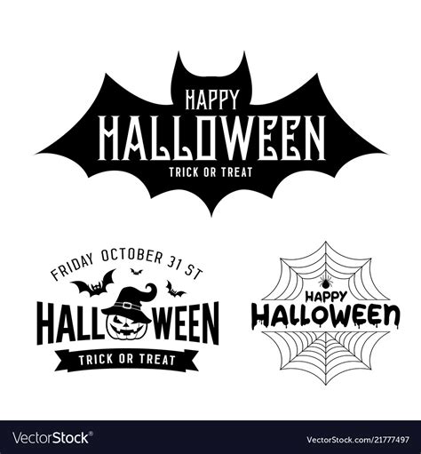 Happy halloween black and white design collections