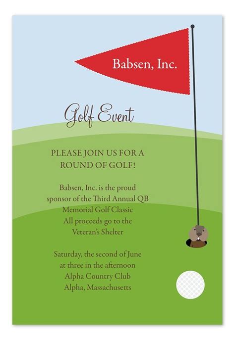 Golf Event Invitation Templates