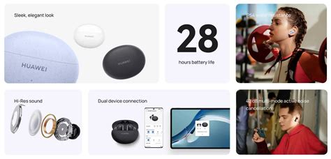 Huawei Freebuds 5i, Noise Cancelling, 18.5 hours Battery Life – Nebula ...