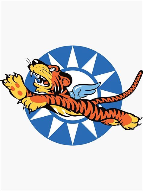 Flying Tigers Retro Squadrons Insignia Sticker By Beltschazar In 2021 ...