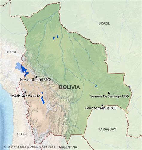 Bolivia Physical Map