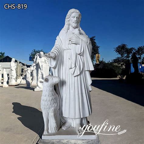 White Marble Jesus Good Shepherd Statue Catholic Decor CHS-819 ...