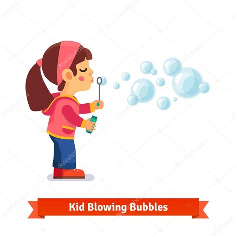 Boy Blowing Bubbles Clipart