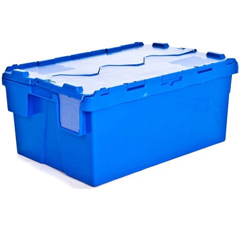 Buy large heavy duty attached lid container/ 48lt tote box