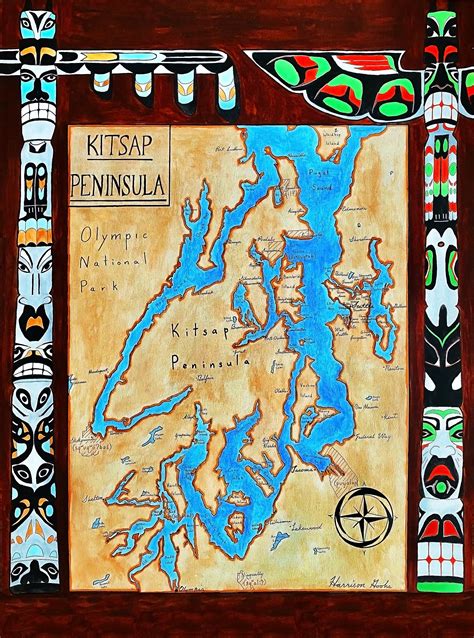 Map of the Kitsap Peninsula; Puget Sound Map – CartographyCraft