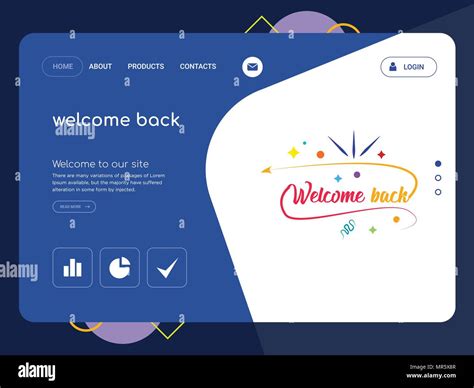 Quality One Page welcome back Website Template Vector Eps, Modern Web ...