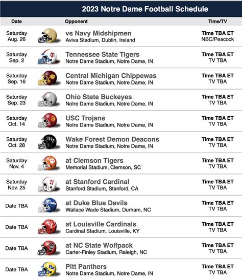 Printable Notre Dame Football Schedule 2024 - jolie carte