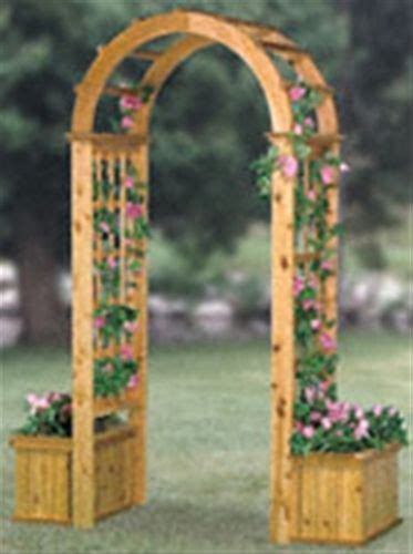 Arched Trellis With Planters Woodworking Plan | Arch trellis, Garden ...