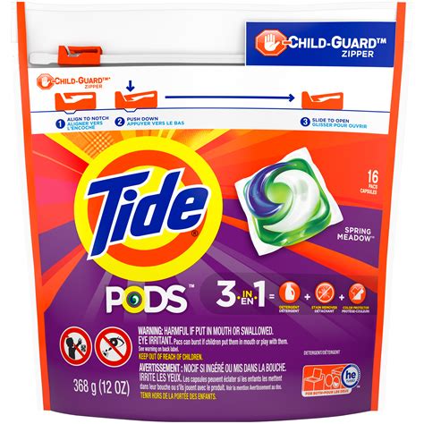 Tide Liquid Pods Spring Meadow, HE, 16 packs