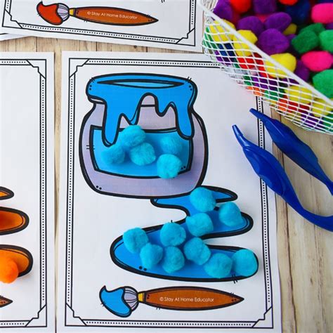 5 Activities for Teaching Colors to Preschoolers with Free Task Cards