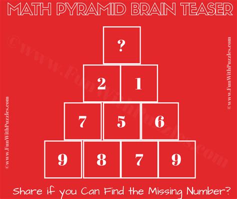 Tricky Pyramid Math Puzzle for Genius Minds with an Answer