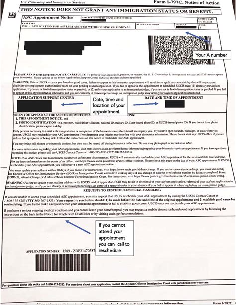 Biometrics Appointment Notice - Resources for Asylum Seekers