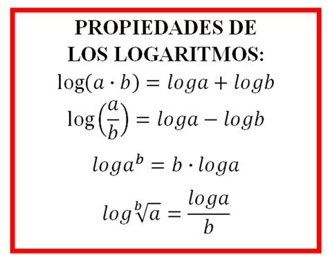 MATEMÁTICAS SAGRADO: PROPIEDADES DE LOS LOGARITMOS