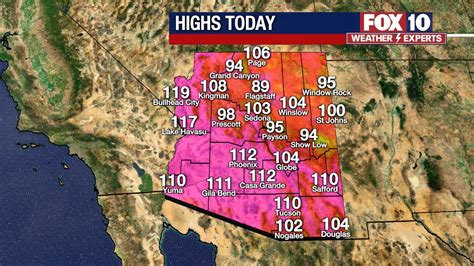 NWS: Excessive Heat Warning issued for 14 Arizona counties | FOX 10 Phoenix