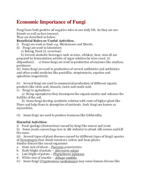 (DOC) Economic Importance of Fungi | Padhu Mohan - Academia.edu