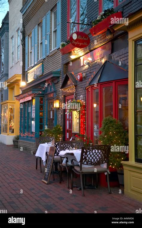 Restaurants on King Street in Old Town Alexandria Virginia USA Stock ...