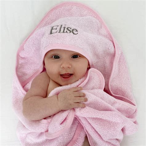 Personalised Pink Hooded Baby Towel By A Type Of Design