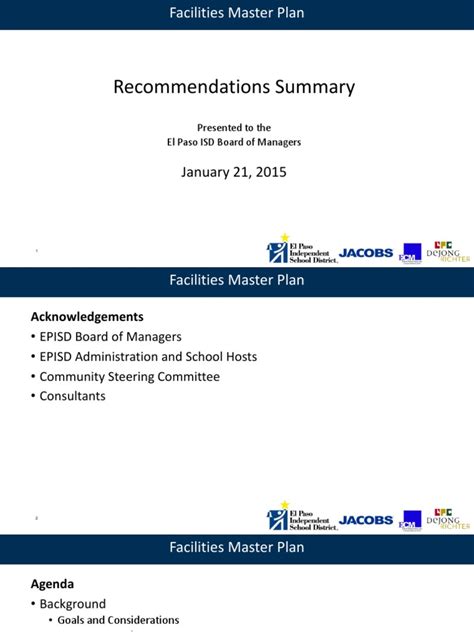 El Paso ISD Facilities Recommendations | PDF | Academia | Educational ...