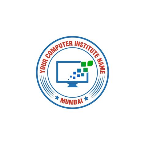 Premium Vector | Computer Institute logo vector with computer icon