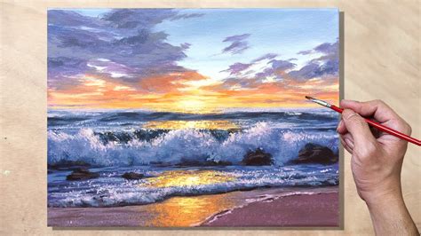 Youtube Acrylic Painting Tutorials Seascape / I walk you through my ...