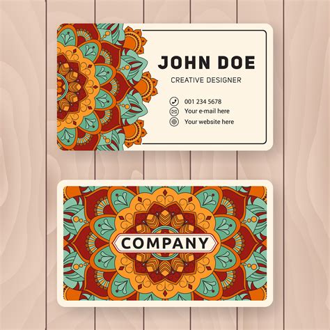 Creative useful business name card design. Vintage colored Manda 216570 ...