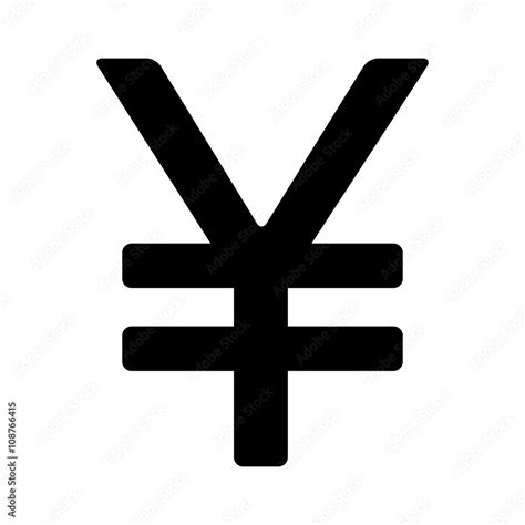 Japanese Yen or Chinese Yuan currency symbol flat icon for apps and ...