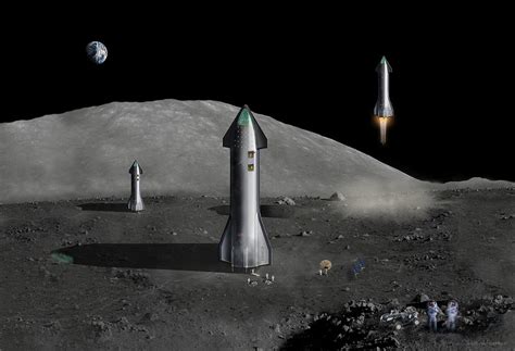 SpaceX Starship Moon Landing Digital Art by Anthony Gordon Photography