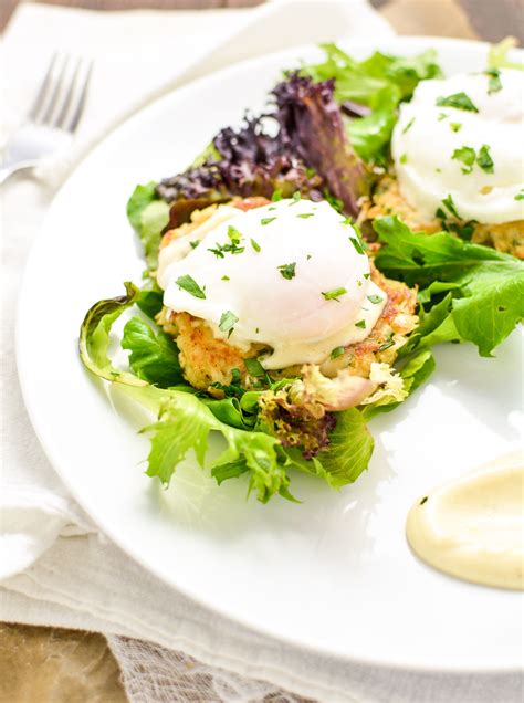 Crab Cake Benedict with Almond-Mustard Sauce