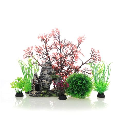 Buy JIH Aquarium Fish Tank Plastic s and Cave Rock Decorations Decor ...