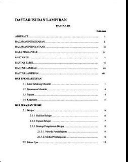 Contoh Daftar Isi Skripsi Dan Makalah yang Baik dan Benar Lengkap