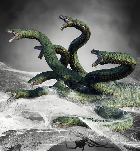 Hydra Snake Monster Fantasy 4 Digital Art by Barroa Artworks - Fine Art ...