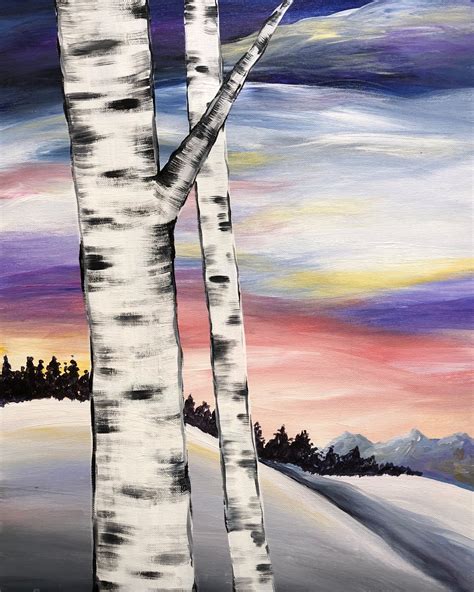 1.19.18 Birch Tree Painting - Uncorked Creations | Binghamton