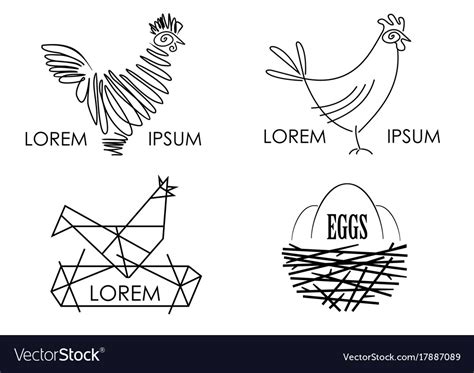 Set of logos of a poultry farm Royalty Free Vector Image