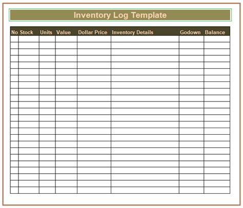 Inventory Log Templates | 8+ Free Printable Word, Excel & PDF Formats ...