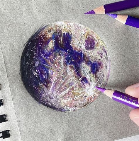 Moon Drawing with Prismacolor Art