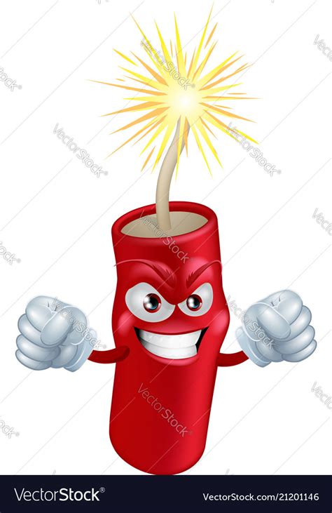 Angry cartoon firecracker Royalty Free Vector Image