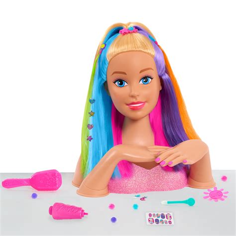 Just Play Barbie Rainbow Sparkle Deluxe Styling Head, Blonde Hair, Kids ...